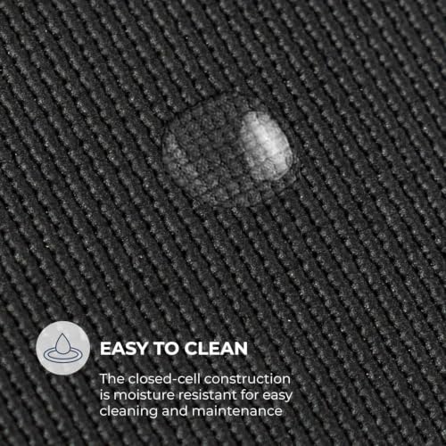 Summit Yoga Mat, 72"x24"6mm Thick - color: Black