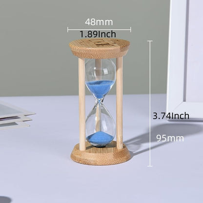 Mini Wooden Sand Timers,100% Bamboo Hourglass Sand Timers 1Min Sandglass Timer for Toothbrush Timer Games Classroom Home Office Cooking（Blue+1Min） - color: Blue, size: 1Min