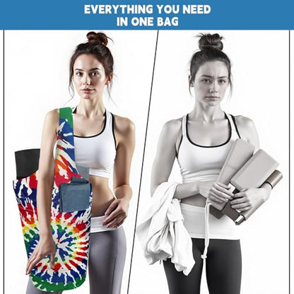 Yoga Mat Bag Carrier for Women with Side Large Pocket Durable Linen Workout Gym Travel Storage Pilates Mats - color: yoga bag - 02