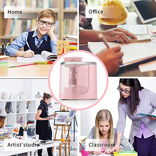 Aogwat Pencil Sharpener Electric Pencil Sharpener for Kids, Blade to Fast Sharpen, Suitable for No.2/School/Classroom/Office/Home (Pink) - color: Pink