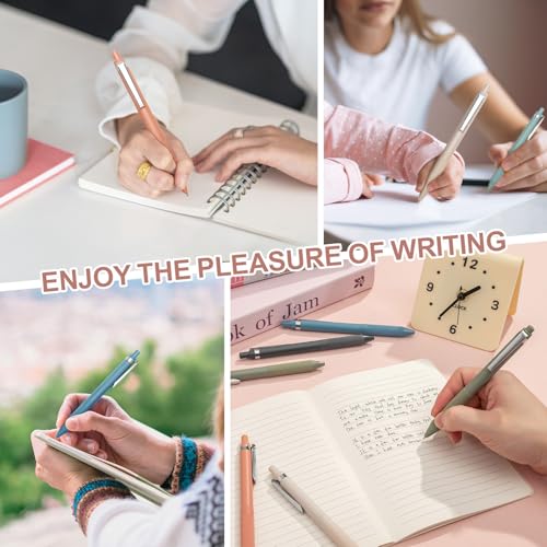 Linbsunne Gel Pens, 0.5mm Black Ink Pens Quick Dry, Metal clip-12 pcs | Fine Point Smooth Writing Pens with Comfort Grip Retractable Pen for Nurses Teacher, Journaling, Office School Supplies - color: Metal clip-12 pcs
