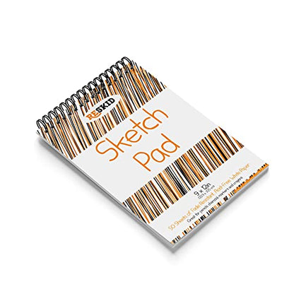 Reskid Sketch Pad (9 x 12 inches) - 50 Sheets, 2-Pack - Kids Drawing Paper, Drawing and Coloring Pad for Kids, Kids Art Supplies