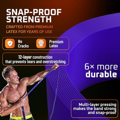 Resistance Bands for Men – Set of 10 - Long Exercise Bands Resistance for Home Workouts, Physical Therapy & Strength Training