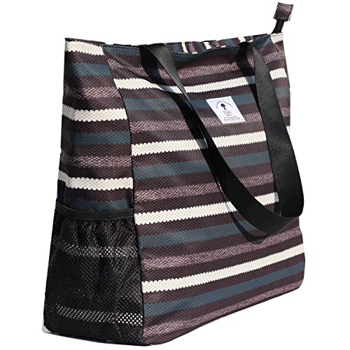 ESVAN LARGE BEACH BAG Water Resistant Lightweight 20 inch Women Oversize Tote Bag for Gym Beach Travel Pool Yoga Nurse - color: B