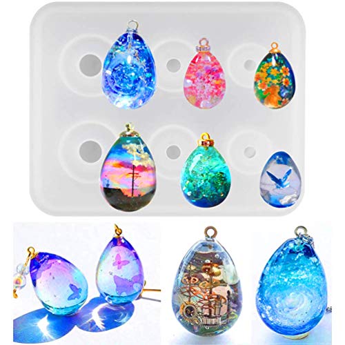 Eggs Ball Silicone Resin Molds for Jewelry Keychain, Epoxy Resin Ball Spheroid Necklace Stone Mold, Mini Orbs Pendant Casting Silicon Mold for UV Resin Crafts, DIY Easter Eggs Planet Jewelry Making - size: Eggs Ball Mold