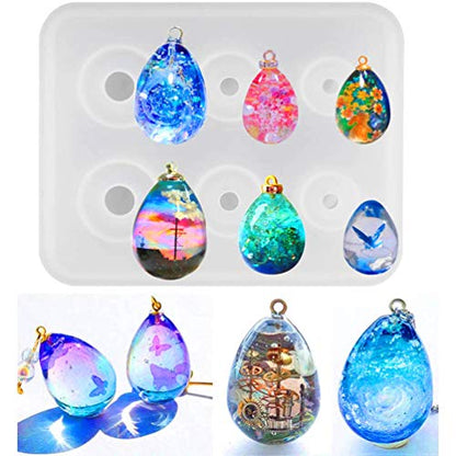 Eggs Ball Silicone Resin Molds for Jewelry Keychain, Epoxy Resin Ball Spheroid Necklace Stone Mold, Mini Orbs Pendant Casting Silicon Mold for UV Resin Crafts, DIY Easter Eggs Planet Jewelry Making - size: Eggs Ball Mold