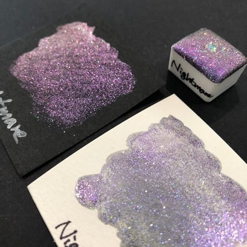 IUILE Handmade Watercolor Paints - Night Dot Card (6 colors). Color Shift, Metallic, Shiny, Shimmer - color: Night Dot