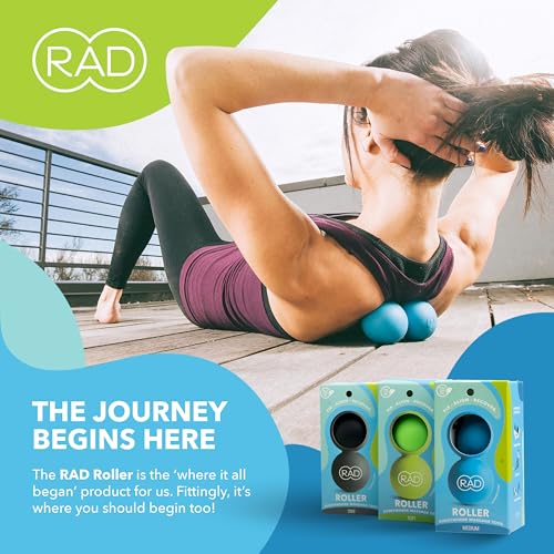 RAD Original Peanut Massage Ball – Medium Density Yoga Deep Tissue Roller Ball – Myofascial Release for Back, Neck, Feet, Psoas & Spine – Suboccipital & Thoracic Trigger Point Therapy - style: Medium Density