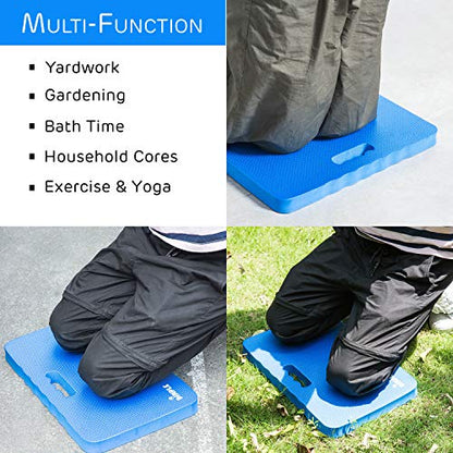 Dimple Thick Kneeling Pad | Garden Pad for Gardening | Kneeling Pad for Work | Garden & Bathtub Kneeler for Baby Bath | Kneeling Mat for Exercise & Yoga (XL) 17.8 x 11, Thickest 1-½"(2 Pack, Blue) | Garden & Bathtub Kneeler for Baby Bath, Kneeling Mat for