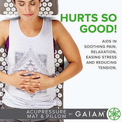 Gaiam Acupressure Mat & Pillow Set, Neck, Shoulder & Back