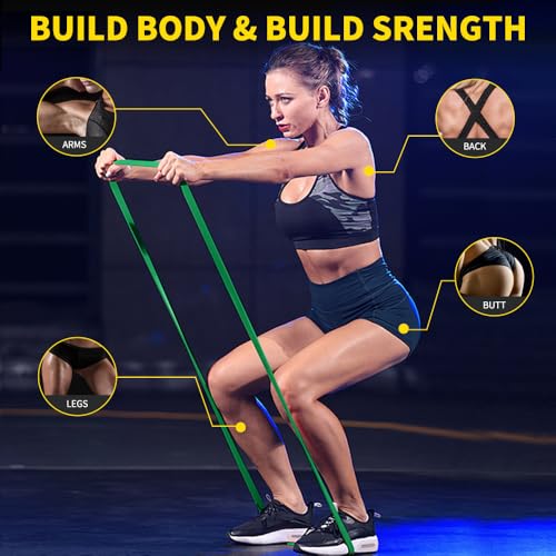 ROSAPOAR Resistance Band Pull up Band Fitness Exercise Bands Natural Latex for Workout Body Stretch Powerlifting Band Fitness Sport Training at Home/The Gym - color: green