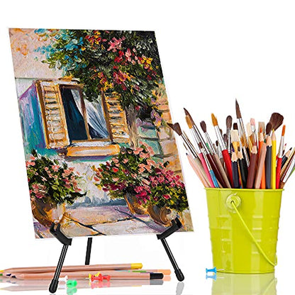 Amazon Basics Tabletop Instant Easel, Black Steel, Portable Tripod for Paintings, Signs, Posters, Adjustable Display (Pack of 2) - size: 14.37 x 1.26 x 1.26 inches (Pack of 2)