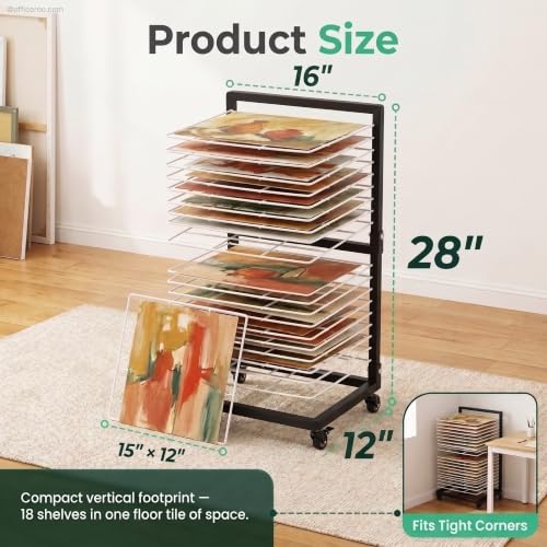 OFFICEROO Art Drying Rack for Classroom (Black/White) - color: Black&white