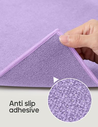 Heathyoga Yoga Mat Towel Non Slip for Hot Yoga Towel with Silicone Grip & Free Spray Bottle, 72"X26" Extra Large Microfiber Yoga Towel for Bikram, Pilates, Fitness - color: Light Purple