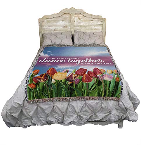 Pure Country Weavers Our Souls Will Dance Together Again Blanket - Sympathy Bereavement Gift Tapestry Throw Woven from Cotton - Made in the USA (72x54) - color: Dance Together, size: 72" x 54"