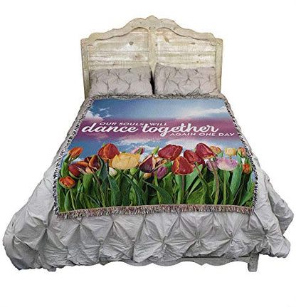 Pure Country Weavers Our Souls Will Dance Together Again Blanket - Sympathy Bereavement Gift Tapestry Throw Woven from Cotton - Made in the USA (72x54) - color: Dance Together, size: 72" x 54"