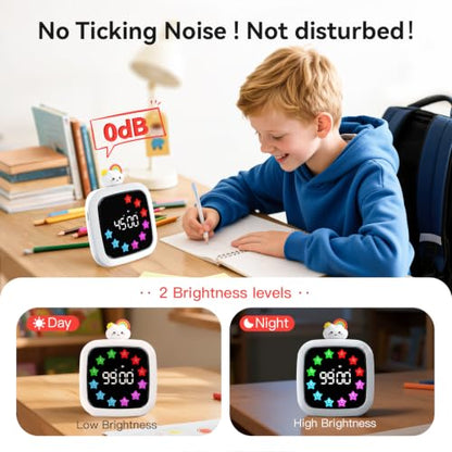 Yunbaoit Digital Visual Timer for Kids, 99-Minute Countdown, Rechargeable - color: Rainbow Doll-white