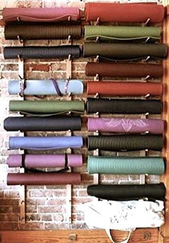 Sportify Classy Wood Foam Roller & Yoga Mat Storage Rack. Holds 4, 8, 12 etc. Modular (Sold by The Pairs and no. of Pairs You get Determines no. of mats/Rollers You Hold). Easy Wall Mount & Hardware.