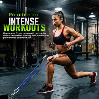 Resistance Bands with Handles Set of 5 (10–50 lbs), Home Gym Workout Kit