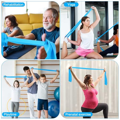 DEEKIN 10 Pcs Resistance Bands Professional Exercise Elastic Bands Latex-Free Yoga Starter Set for Pilates, Physical Therapy, Strength Training, Yoga, Working Out for Women Home Gym - color: Blue, style: 20 Lbs