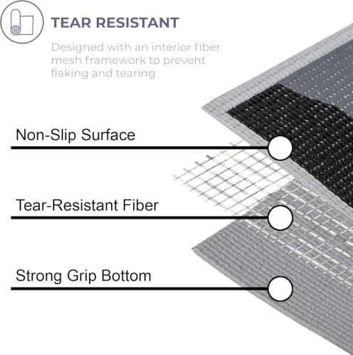 Ascend 6mm Thick Yoga Mat, 72x24in - color: Granite - Printed
