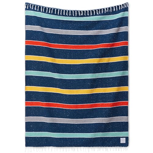 Mexican Blanket by Laguna Beach Textile Co - Beach, Yoga, Camping, or Decorative Throw Blanket - Traditional Handmade Serape - Sunset - color: Rainbow