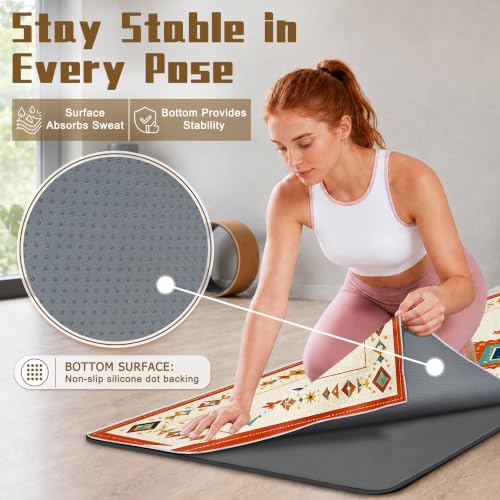 Hot Yoga Towel Non Slip, Ultra-Absorbent Yoga Mat Towel, Soft with Printed Design, Machine Washable, Yoga Pilates Towel Suitable for Exercise, Pilates, Yoga, 72x27in.Two Diamond - color: Two Diamond