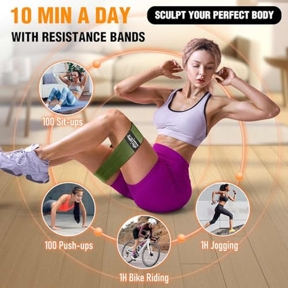 Fabric Resistance Bands for Working Out - color: Green
