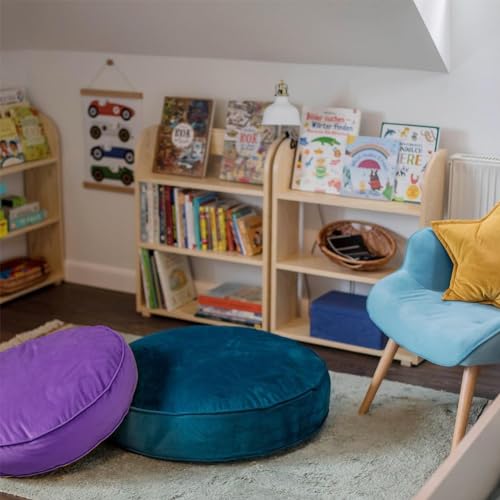 Round Floor Pillow Cover Velvet Throw Seating Pouf Yoga Meditation Cushion Plush Case Reading Room Decor Cover Only (19.7IN, Purple) - color: Purple, size: 19.7" x 19.7" (Pack of 1)