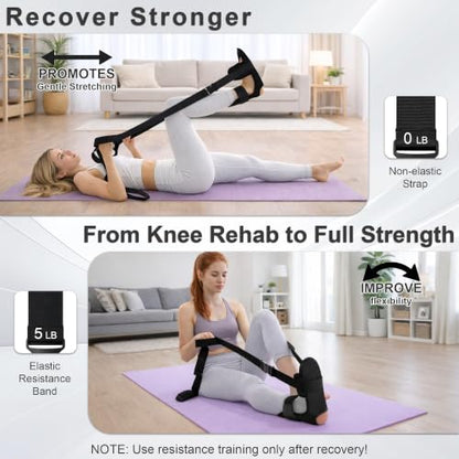 SPRING SEAON Knee Replacement Recovery Aids, Leg Stretcher Strap Kit - color: Black