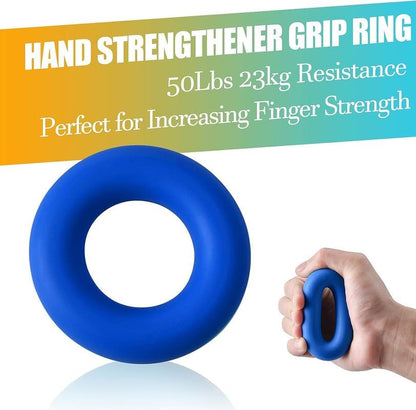 Grip Strength Trainer 7 Pack Adjustable Hand Gripper, Finger Stretcher Resistance Extensor Bands, Finger Exerciser, Grip Strength Ring & Stress Ball, Hand Grip Strengthener - color: Navy