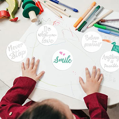 25 Pieces Inspirational Word Stencil, Reusable Motivational Stencils for Painting on Wood Signs Wall Fabric Home Decor (3 Inches)