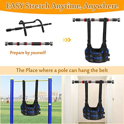 Back Stretcher, Lumbar Traction Device, Spine Decompression Belt for Pain Relief, Spinal Back Stretcher Belt, Thoracic Spinal Decompression Harness, Portable Stretching Device (Medium) - color: Blue