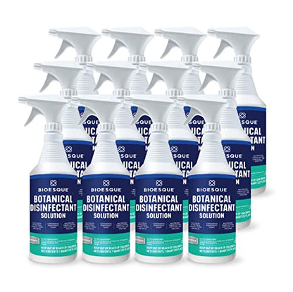 Bioesque Botanical Disinfectant Solution, Heavy Duty Broad-Spectrum Disinfectant, Kills 99.9% of Bacteria, Viruses*, Fungi, & Molds, 32 Fluid Ounce (Pack of 12) - size: 32 Fl Oz (Pack of 12)
