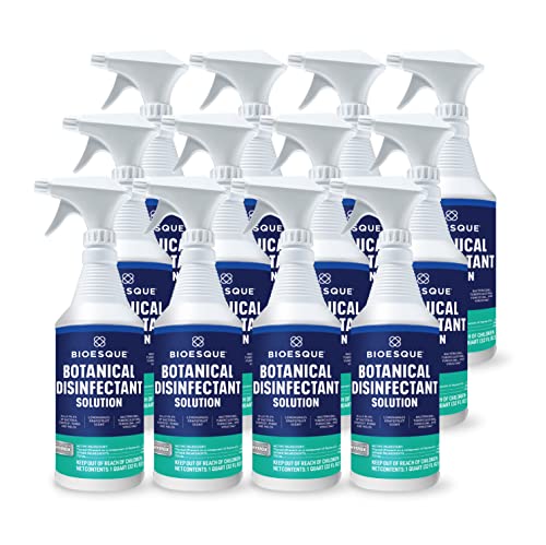 Bioesque Botanical Disinfectant Solution, Heavy Duty Broad-Spectrum Disinfectant, Kills 99.9% of Bacteria, Viruses*, Fungi, & Molds, 32 Fluid Ounce (Pack of 12) - size: 32 Fl Oz (Pack of 12)