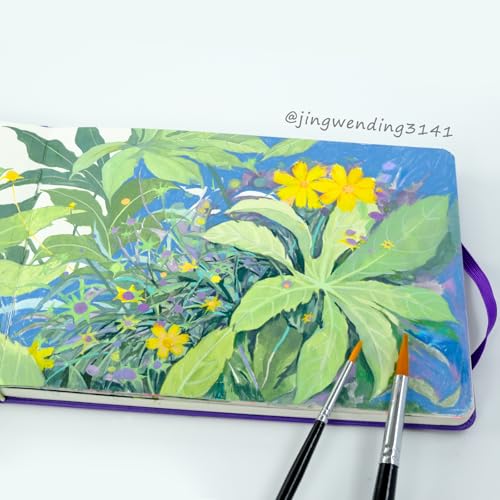 CuppaClip Watercolor Paper Cotton Hot-Pressed with Inner Pocket Watercolor Sketchbook Journal As Travel Notebook 300 GSM 140 LB (Purple, 5.82x3.74in) - color: Purple, size: 5.8x3.7in