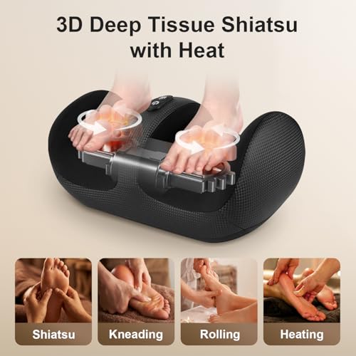 Nekteck Cordless Shiatsu Foot Massager with Heat, Leg and Calf Massager
