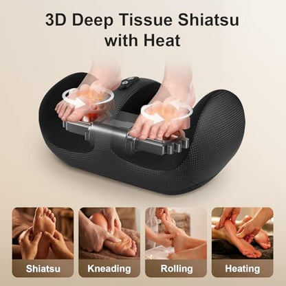 Nekteck Cordless Shiatsu Foot Massager with Heat, Leg and Calf Massager