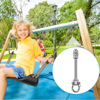 Dolibest Swing Hangers with Bearing - 2 Pack Stainless Steel 304 Swing Hooks for Wood & Metal Beams, Ideal for Hanging Hammocks, Yoga Swings, Porch Swing, Boxing Bag 1500 LB Capacity -7''x M2/5'' - color: M10x7'' -2pcs
