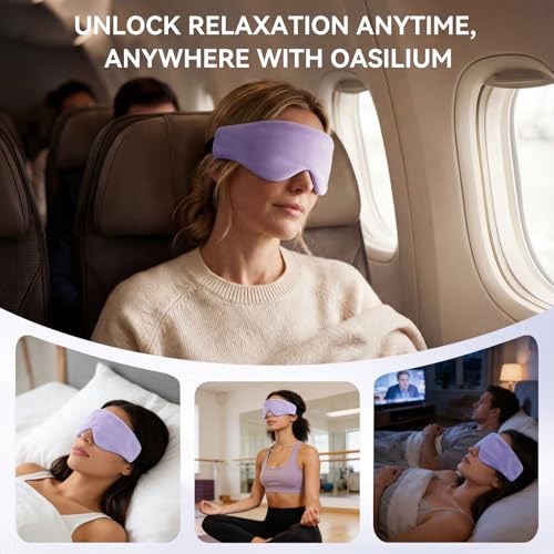 Lyocell Weighted Sleep Eye Mask for Women Men, 5.3oz & 7oz, Cooling, Removable Washable Weighted Bag, Light Blocking Eye Cover, Soft Eye Shade for Travel Essentials, Office Naps, Gift,Purple - color: Purple