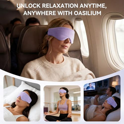 Lyocell Weighted Sleep Eye Mask for Women Men, 5.3oz & 7oz, Cooling, Removable Washable Weighted Bag, Light Blocking Eye Cover, Soft Eye Shade for Travel Essentials, Office Naps, Gift,Purple - color: Purple