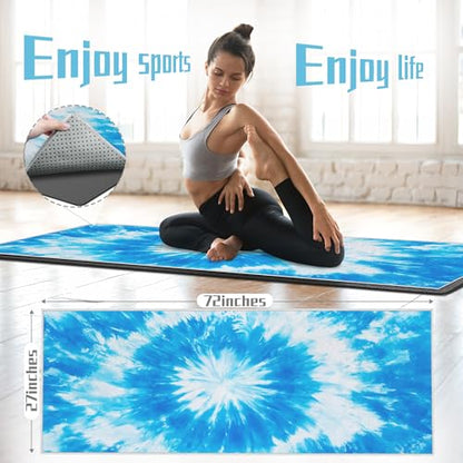 Non-Slip Yoga Towel, 2 Pack, 72x27 Inches, Machine Washable, Gradient Pattern