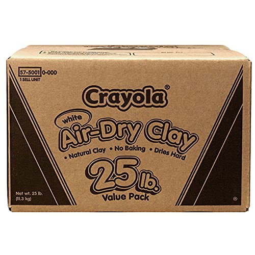 Crayola Air Dry Clay for Kids - White, 25lbs, Teacher Wishlist Supplies, Classroom Must Haves, Bulk Modeling Clay for Kids, No Bake, Sculpting & Molding Material | Classroom Must Haves, Bulk Modeling Clay for Kids, No Bake, Sculpting & Molding Material -