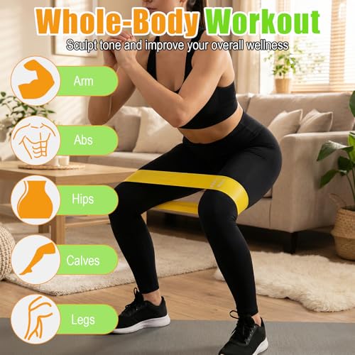 20 Pcs Resistance Bands for Women Men, Different Resistance Levels Loop Exercise Bands, Stretching, Workout, Home Gym Equipment for Pilates Yoga Physical Therapy, Leg Glute Arm Exercise Kit