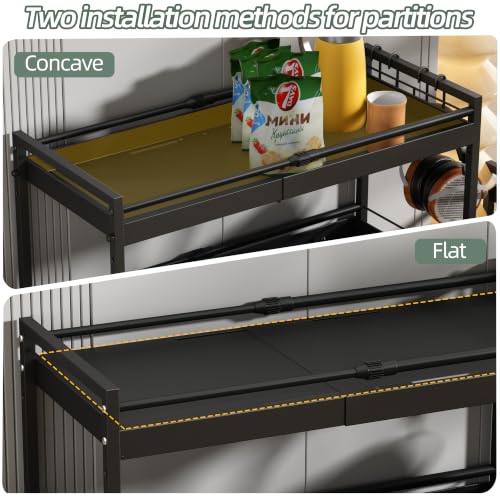 3 Tier Expandable Rolling Cart with wheels, pantry organizers and storage - size: 3 Tier(Black)