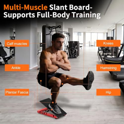 Slant Board for Calf Stretching, Steel Squat Wedge for Home Gym