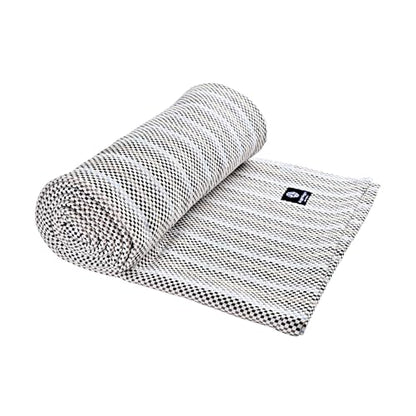 Hugger Mugger Cotton Yoga Blanket - Multi-Gray- Soft but Firm, Cofortable Support, Great Prop for Yoga - color: Multi-gray