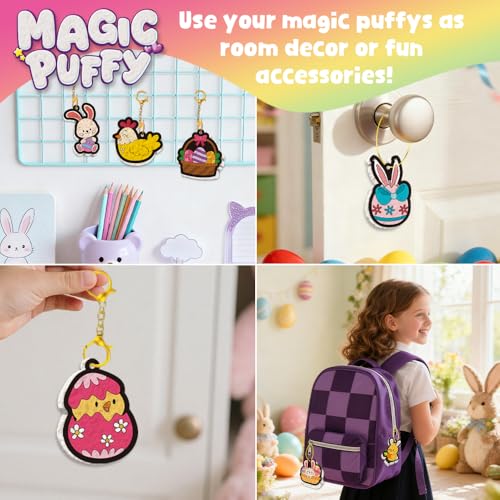 Artnedu Magic Puffy Paint 3D Art,Cute Bunny Theme,Ages 4-10 | Mess-Free Paint by Number Craft for Kids,DIY Color & Inflate Activity, Creative holiday gifts suitable for boys and girls - color: Easter