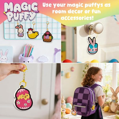 Artnedu Magic Puffy Paint 3D Art,Cute Bunny Theme,Ages 4-10 | Mess-Free Paint by Number Craft for Kids,DIY Color & Inflate Activity, Creative holiday gifts suitable for boys and girls - color: Easter