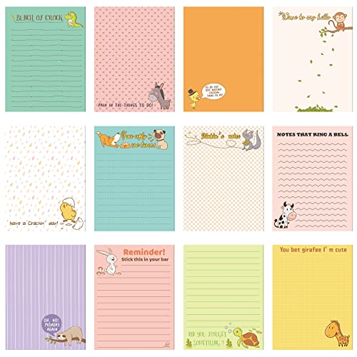 Pajean 12 Designs Funny Sticky Notes, Office to Do List,Fresh Style | Sarcastic Notepads with Funny Sayings, 3 X 3.93 Inch Sticky Memo Pads, Assorted Colors, Office Desk Supplies - style: Fresh Style